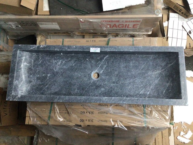 Natuursteen marmer black wastafel 120x40x10 cm - afbeelding 6 van  6