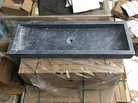 Natuursteen marmer black wastafel 120x40x10 cm - afbeelding 3 van  6
