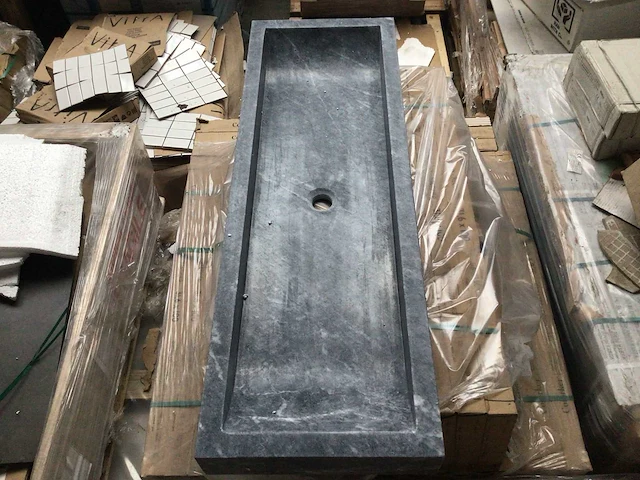 Natuursteen marmer black wastafel 120x40x10 cm - afbeelding 5 van  6
