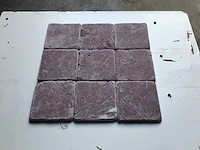 Natuursteen marmer bordeaux mat getrommeld vloertegel 10x10x1 cm 20 m². - afbeelding 1 van  2