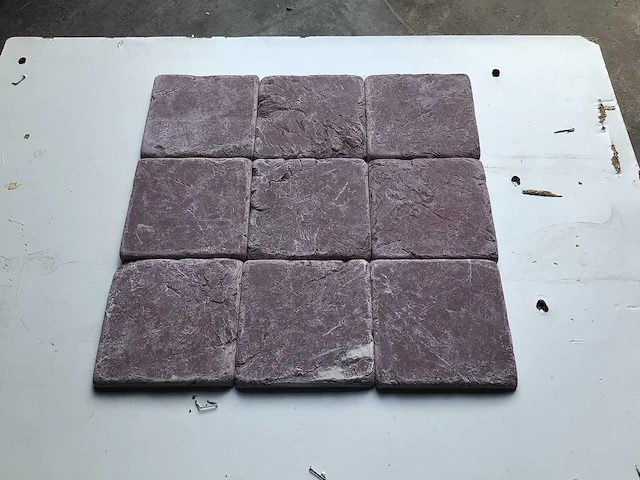 Natuursteen marmer bordeaux mat getrommeld vloertegel 10x10x1 cm 20 m². - afbeelding 1 van  2