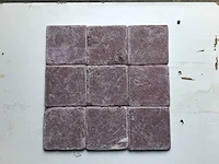Natuursteen marmer bordeaux mat getrommeld vloertegel 10x10x1 cm 20 m². - afbeelding 2 van  2