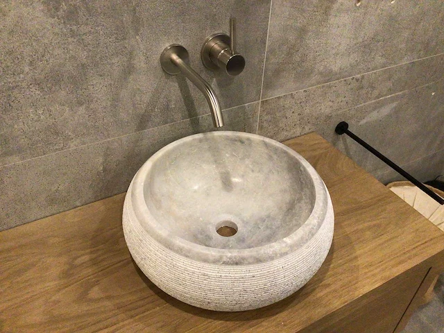 Natuursteen marmer grey waskom 40,6x15 cm - afbeelding 5 van  5