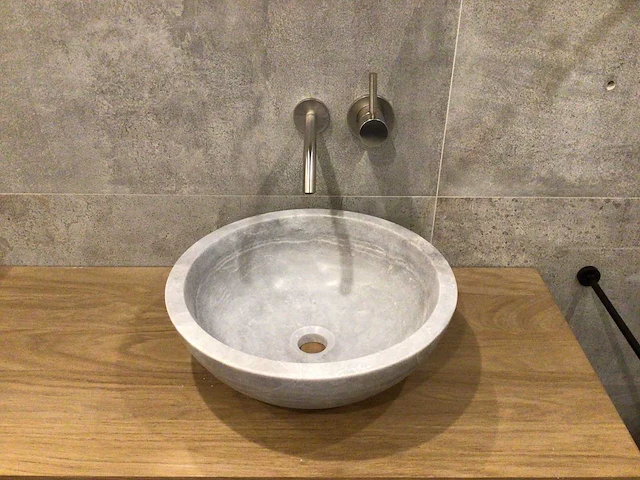 Natuursteen marmer grey waskom 40,6x15 cm - afbeelding 1 van  5