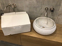 Natuursteen marmer grey waskom 40,6x15 cm - afbeelding 2 van  5