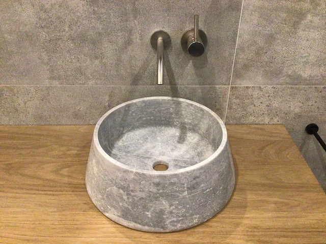 Natuursteen marmer grey waskom 40x15 cm - afbeelding 1 van  5