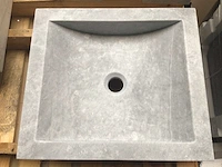 Natuursteen marmer grey wastafel 45x40x10 cm - afbeelding 1 van  4
