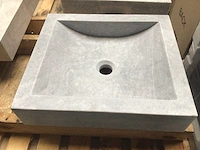 Natuursteen marmer grey wastafel 45x40x10 cm - afbeelding 2 van  4