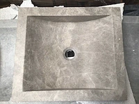 Natuursteen marmer grey wastafel 45x40x10 cm - afbeelding 1 van  5