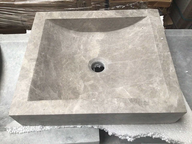 Natuursteen marmer grey wastafel 45x40x10 cm - afbeelding 2 van  5