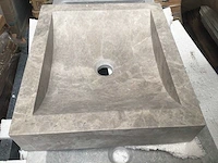 Natuursteen marmer grey wastafel 45x40x10 cm - afbeelding 3 van  5