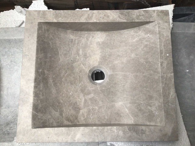 Natuursteen marmer grey wastafel 45x40x10 cm - afbeelding 1 van  5