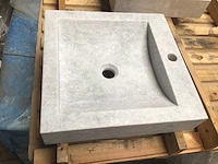 Natuursteen marmer grey wastafel 45x46x10 cm - afbeelding 4 van  5