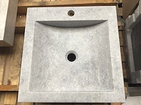 Natuursteen marmer grey wastafel 45x46x10 cm - afbeelding 2 van  5
