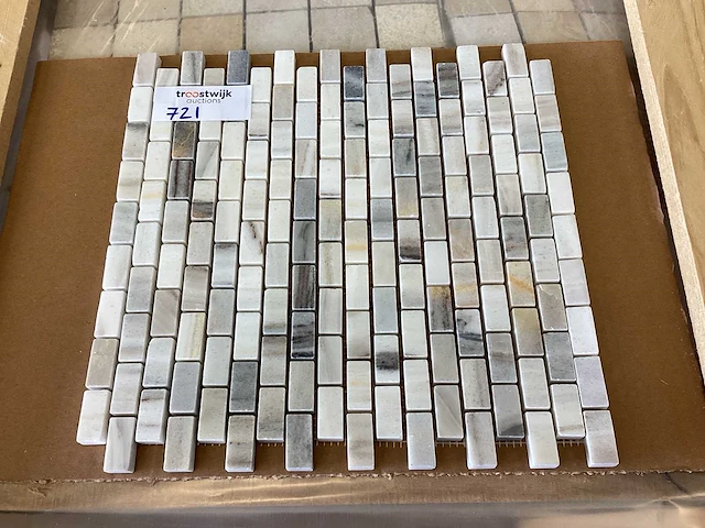 Natuursteen marmer grijs 1,5x3 cm mat mozaïek tegel 20 m² - afbeelding 1 van  8
