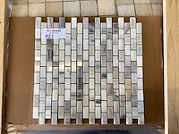 Natuursteen marmer grijs 1,5x3 cm mat mozaïek tegel 20 m² - afbeelding 2 van  8