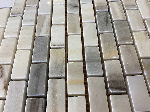 Natuursteen marmer grijs 1,5x3 cm mat mozaïek tegel 20 m² - afbeelding 6 van  8