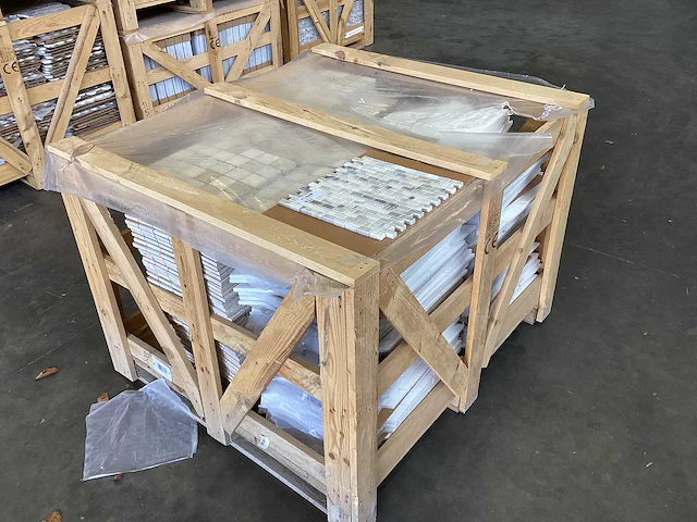 Natuursteen marmer grijs 1,5x3 cm mat mozaïek tegel 20 m² - afbeelding 8 van  8