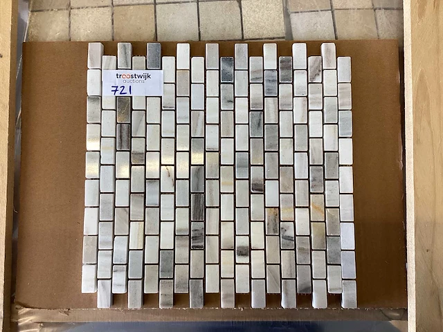 Natuursteen marmer grijs 1,5x3 cm mat mozaïek tegel 9 m² - afbeelding 2 van  8