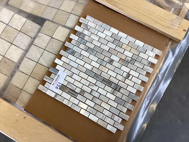 Natuursteen marmer grijs 1,5x3 cm mat mozaïek tegel 9 m² - afbeelding 4 van  8