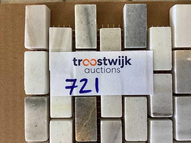 Natuursteen marmer grijs 1,5x3 cm mat mozaïek tegel 9 m² - afbeelding 5 van  8