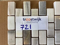 Natuursteen marmer grijs 1,5x3 cm mat mozaïek tegel 9 m² - afbeelding 5 van  8