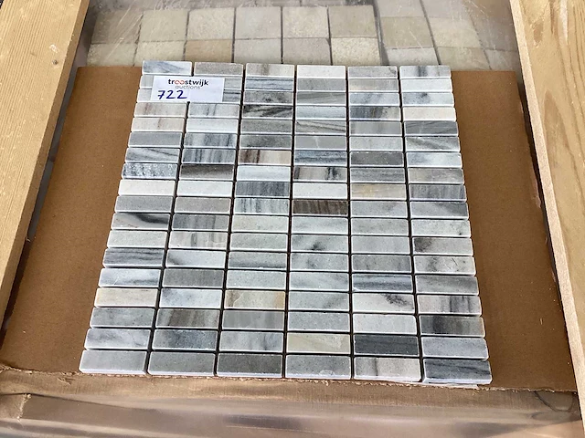 Natuursteen marmer grijs 2x5 cm mozaïek tegel 20 m² - afbeelding 1 van  8