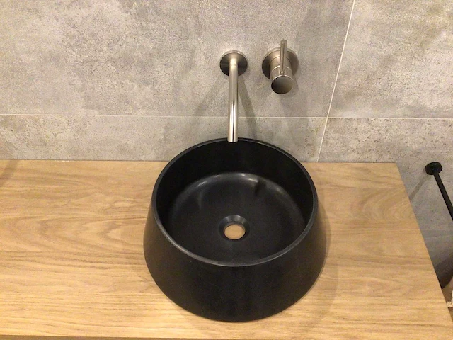 Natuursteen marmer toros black waskom 40x15 cm - afbeelding 3 van  5