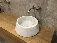 Natuursteen marmer white waskom 40x15 cm - afbeelding 4 van  5