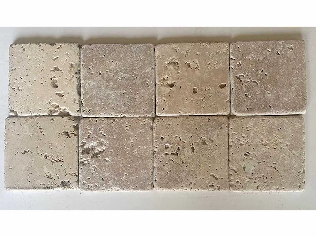 Natuursteen travertin ivory 10x10 cm tegel 63 m² - afbeelding 1 van  3