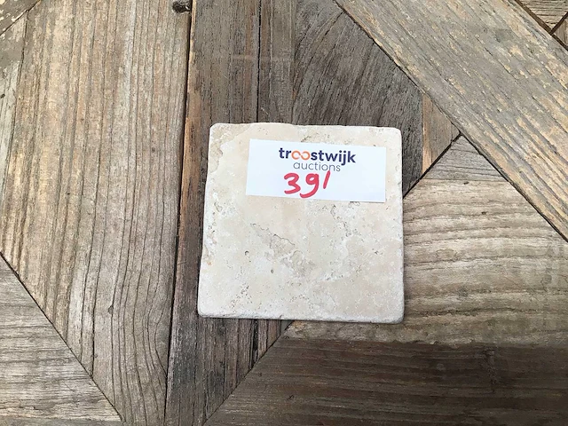 Natuursteen travertin ivory vloertegel 10x10 cm 60 m² - afbeelding 1 van  4