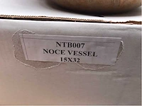 Natuursteen travertin noce waskom 32x15 cm - afbeelding 5 van  5