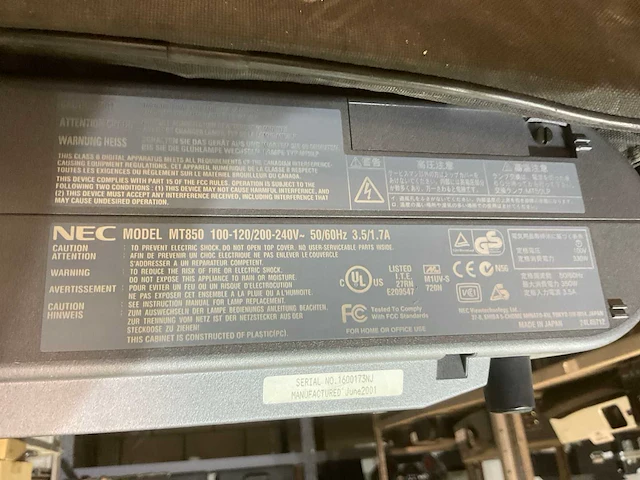 Nec mt850 projector - afbeelding 6 van  6