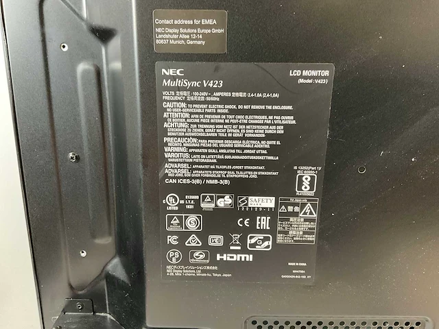 Nec (v423) 42”, 1920x1080 (fhd) lcd monitor - afbeelding 6 van  6