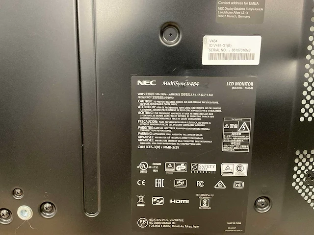 Nec (v484) 48”, 1920x1080 (fhd) lcd monitor - afbeelding 7 van  7