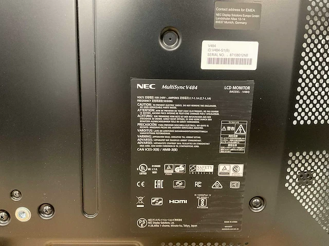 Nec (v484) 48”, 1920x1080 (fhd) lcd monitor - afbeelding 8 van  10
