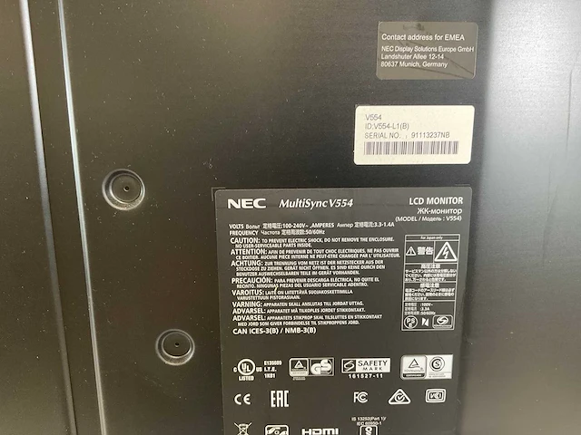 Nec (v554) 55”, 1920x1080 (fhd) lcd monitor - afbeelding 6 van  6