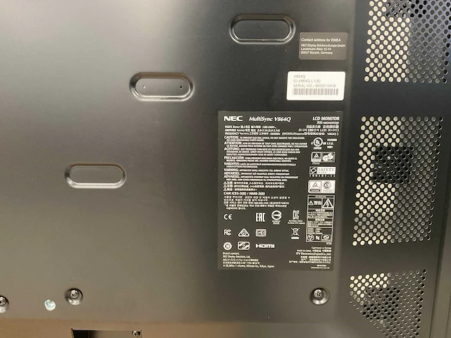 Nec (v864q) 86”, 3840x2160 (uhd) lcd monitor - afbeelding 7 van  7