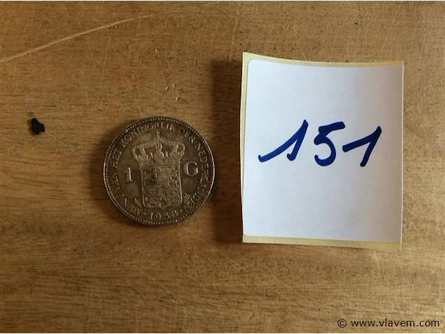 Nederlandse munt 1 gulden 1938 - afbeelding 1 van  2
