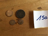 Nederlandse munten 4stuks 1939-1943 - afbeelding 1 van  2