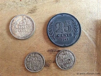 Nederlandse munten 4stuks 1939-1943 - afbeelding 2 van  2