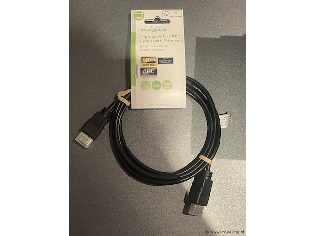 Nedis hdmi-kabel high speed 4k ultra hd type cvgl34002bk20 - 2mtr - afbeelding 1 van  3