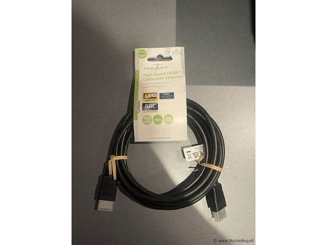 Nedis hdmi-kabel high speed 4k ultra hd type cvgl34002bk50 - 3mtr - afbeelding 1 van  3