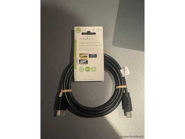 Nedis hdmi-kabel high speed 4k ultra hd type cvgl34002bk50 - 3mtr - afbeelding 1 van  3