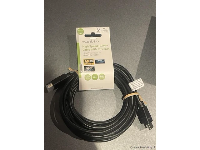 Nedis hdmi-kabel high speed 4k ultra hd type cvgl34002bk50 - 5mtr - afbeelding 1 van  3