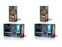 Nedis kerstverlichting - compacte cluster - 560 led's - warm wit - 11.2 m - licht effecten: 7 - binnen & buiten - netvoeding + nedis smartlife-kerstverlichting - koord - wi-fi - rgb - 168 led's - 20.0 m - android / ios - afbeelding 1 van  2