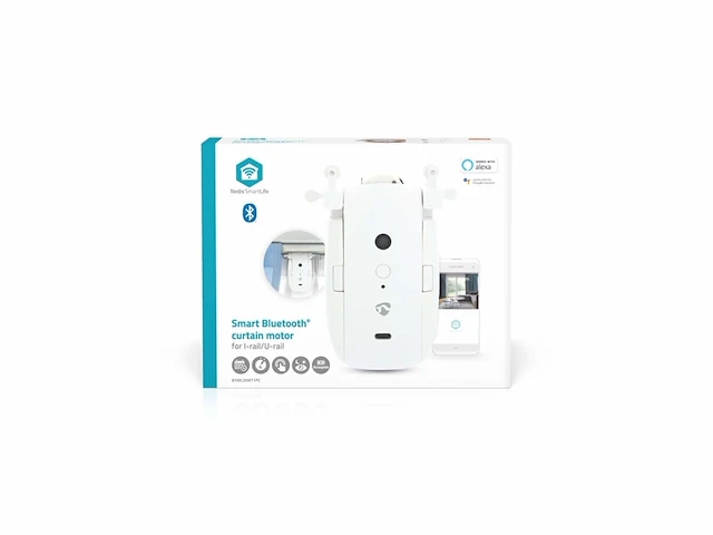 Nedis smartlife gordijnrobot i rail / u railgordijnen batterij gevoed / usb gevoed 4000 mah bluetooth wit - afbeelding 2 van  5