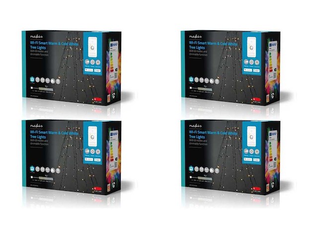 Nedis smartlife-kerstverlichting - boom - wi-fi - warm tot koel wit - 200 led's - 20.0 m - 10 x 2 m - android / ios - afbeelding 1 van  2