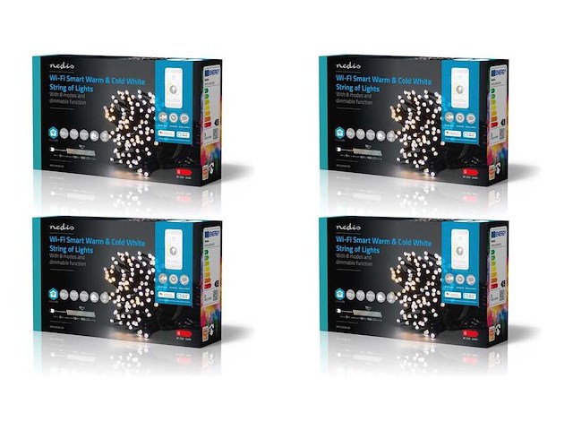Nedis smartlife-kerstverlichting - koord - wi-fi - warm tot koel wit - 100 led's - 10.0 m - android / ios - afbeelding 1 van  2