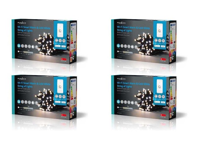 Nedis smartlife-kerstverlichting - koord - wi-fi - warm tot koel wit - 50 led's - 5.00 m - android / ios - afbeelding 1 van  2